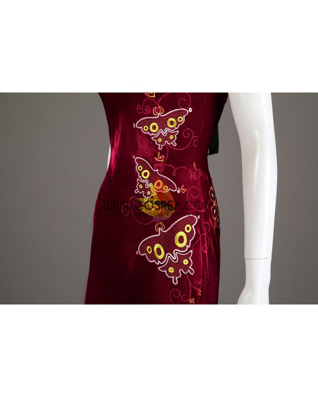 Cosrea Games Ada Wong Velvet Qipao Dress Resident Evil 4 Remake Cosplay Costume