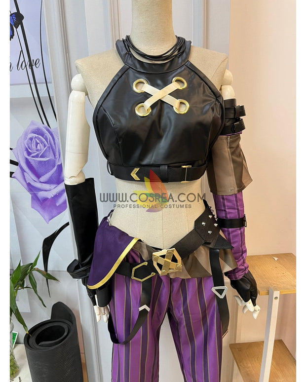 Cosrea Games League of Legends Jinx Arcane PU Leather Cosplay Costume