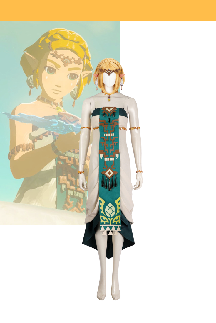 strapless open back dress The Legend of Zelda: Tears of The Kingdom Princess Zelda Cosplay Costume Ear Boots, XXL / Full Set(No Sheikah Stone)