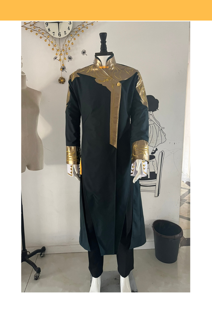Cosrea K-O Custom Design Pine Green And Gold Embroidered Cosplay Costume