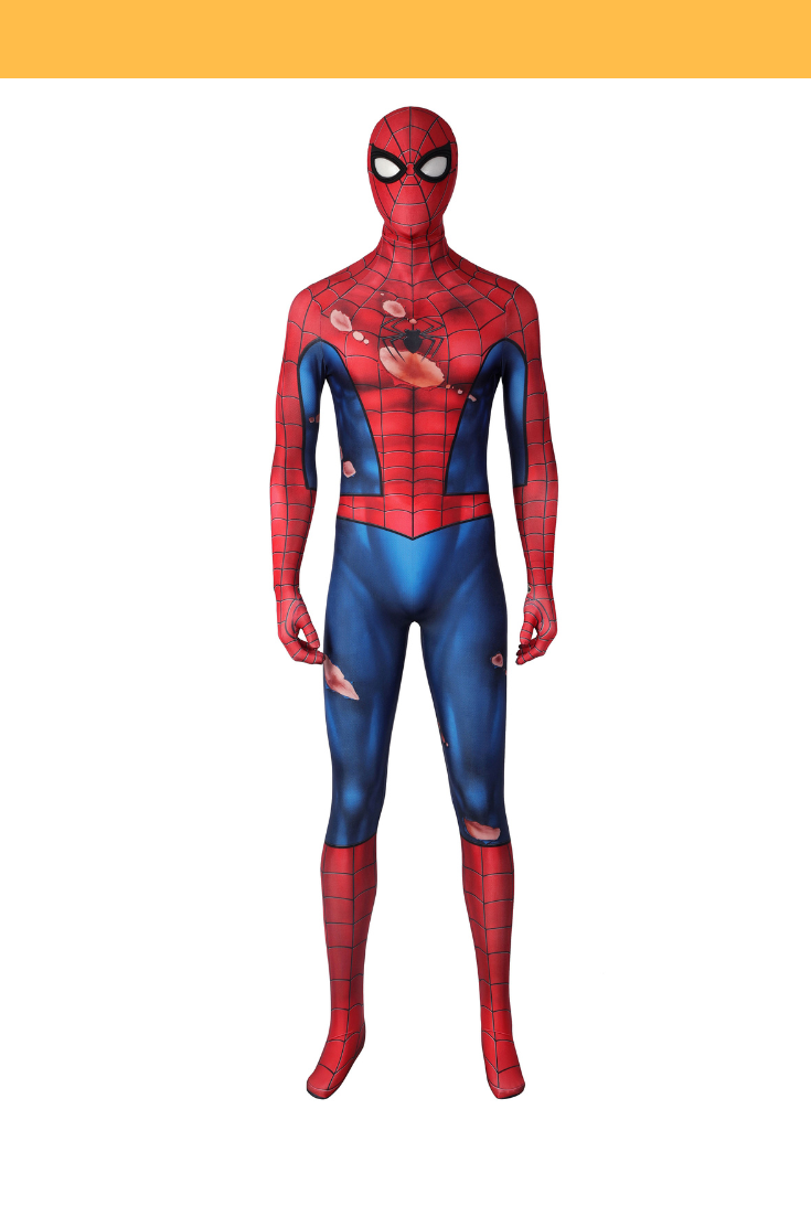 Cosrea Marvel Universe Spiderman Battle Torn Version Digital Printed Cosplay Costume