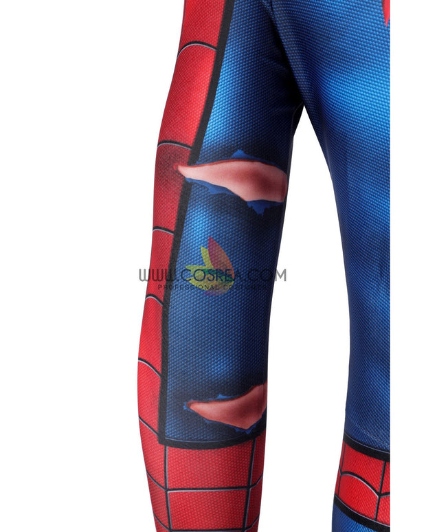 Cosrea Marvel Universe Spiderman Battle Torn Version Digital Printed Cosplay Costume