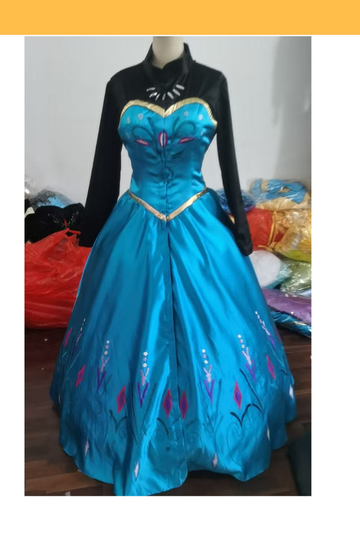 Elsa Inspired Embroidered Coronation Magnet Transformation Dress Cosplay Costume