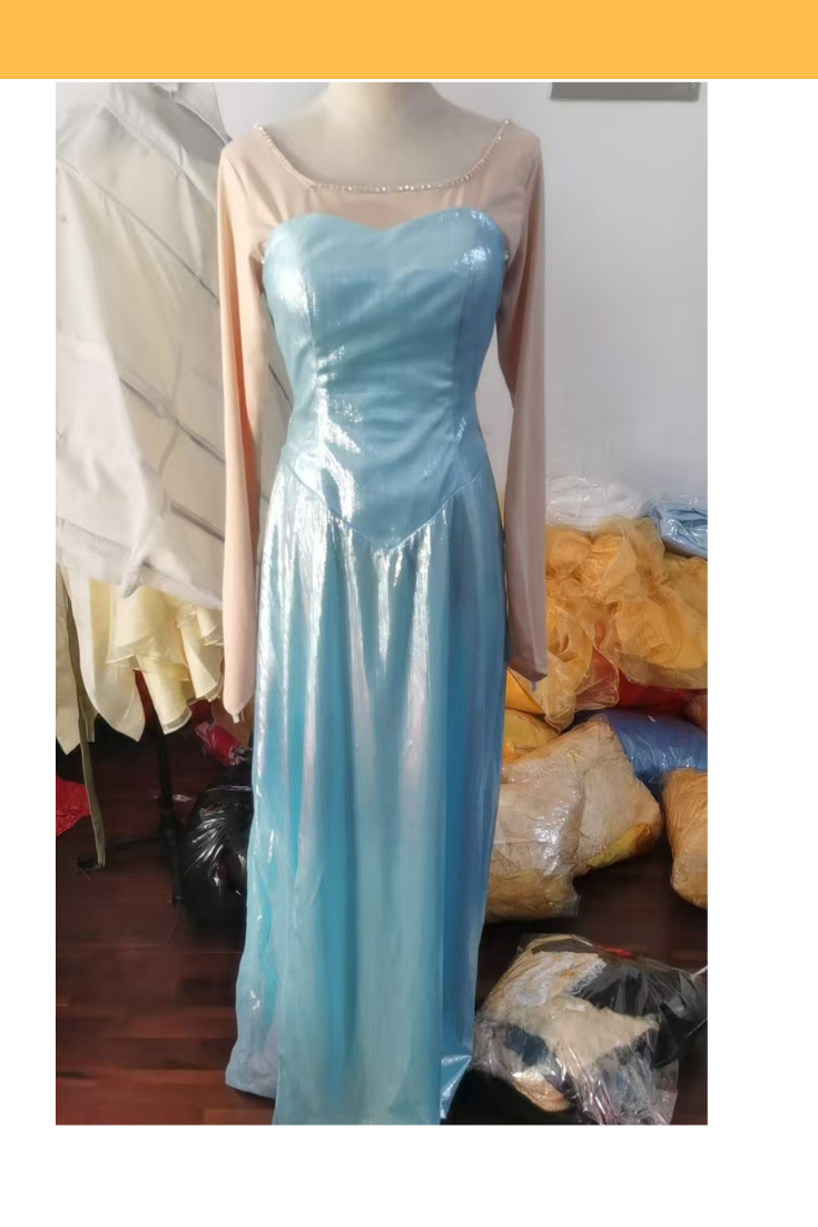 Elsa Inspired Nude Mesh Top Cosplay Costume
