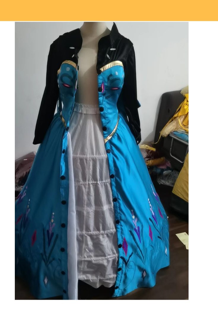 Elsa Inspired Printed Coronation Magnet Transformation Dress Cosplay Costume