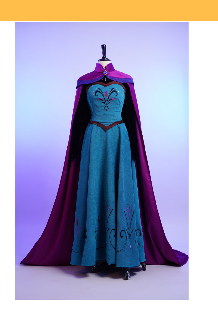 Elsa Inspired Coronation in Suede Leather Cosplay Costume