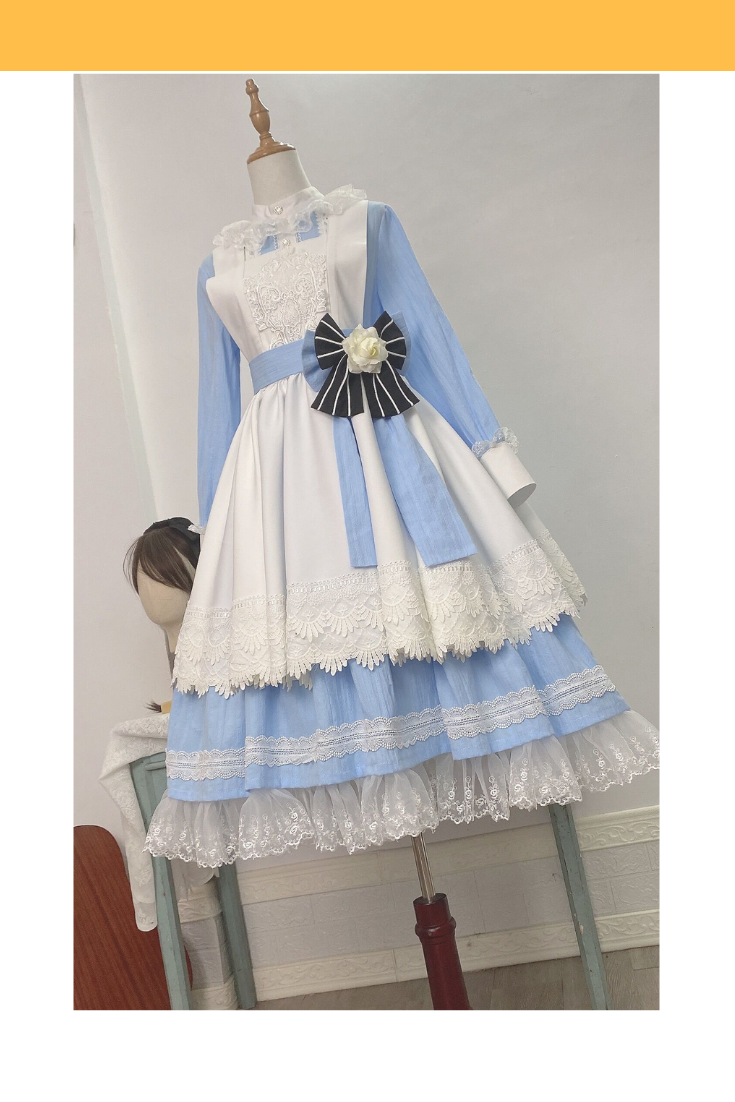 Iron Wall Emperor Anika Blue Alice Maid Cosplay Costume