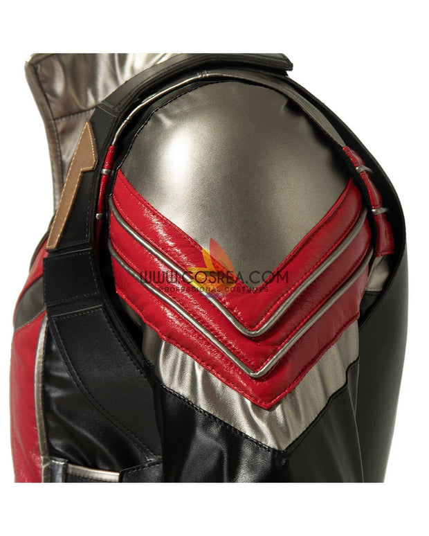 Cosrea Marvel Universe The Falcon And Winter Soldier TV Series  Black And Red Full PU Leather Version Cosplay Costume