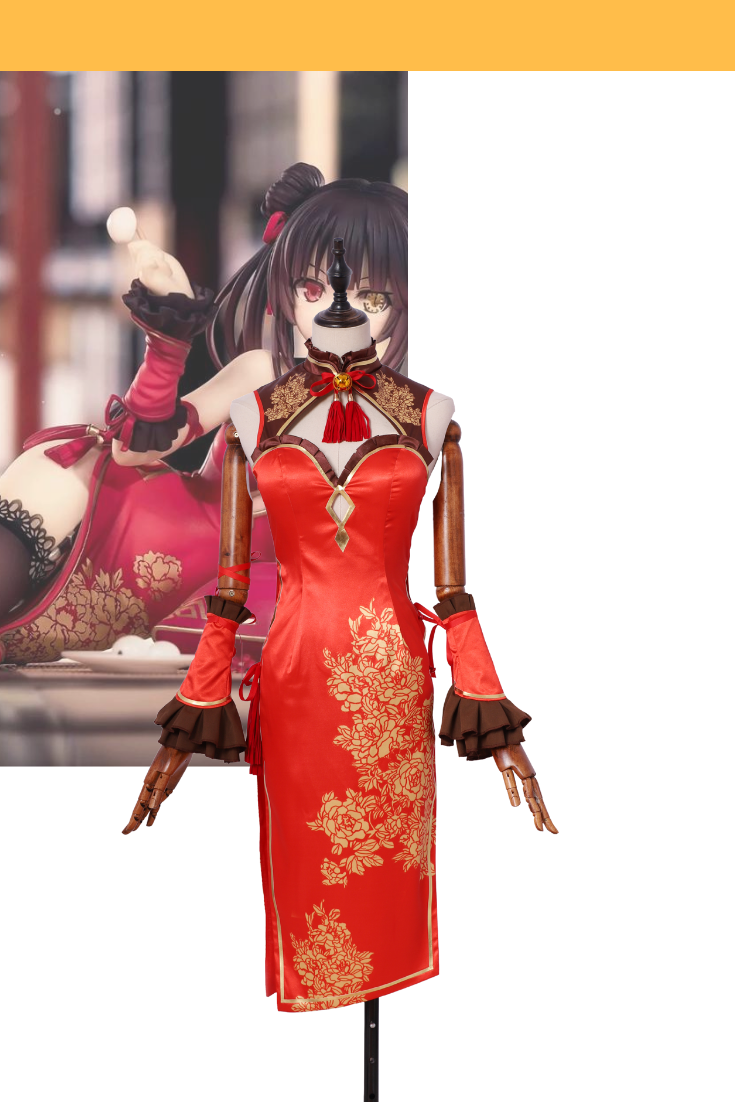 Cosrea A-E Date A Live Kurumi Tokisaki Qipao Dress Cosplay Costume