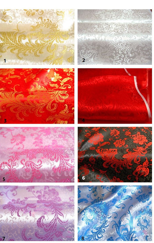 Cosrea Cosplay material Brocade Fernleaf Silk Satin Material