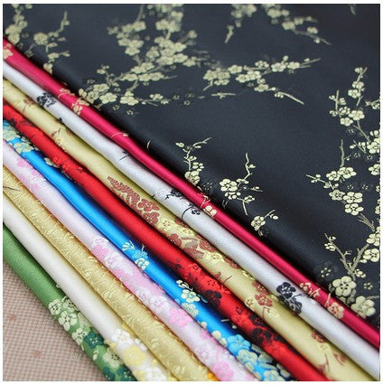 Cosrea Cosplay material Brocade Plum Blossom Custom Satin Material
