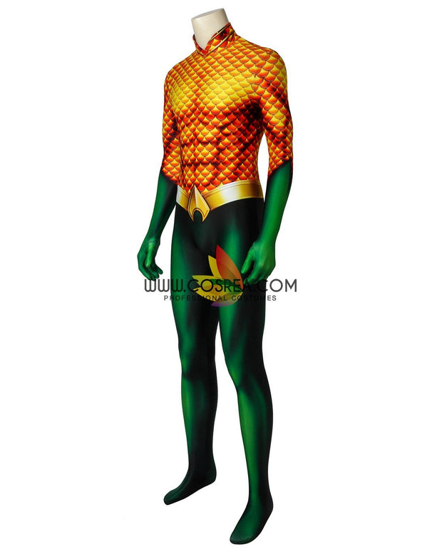 Cosrea DC Universe Aquaman Classic Version With Flared Gloves Digital Printed Cosplay Costume