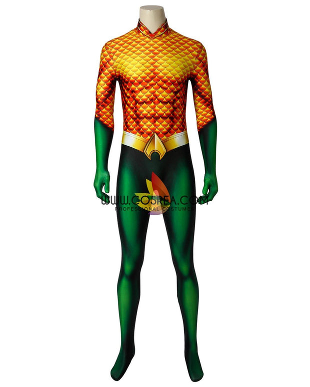 Cosrea DC Universe Aquaman Classic Version With Flared Gloves Digital Printed Cosplay Costume
