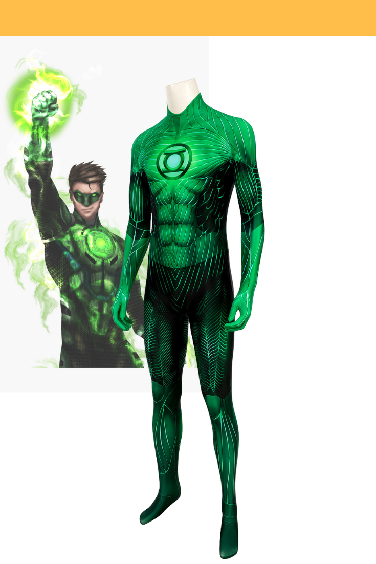 Green Lantern Digital Printed Cosplay Costume Without Soles