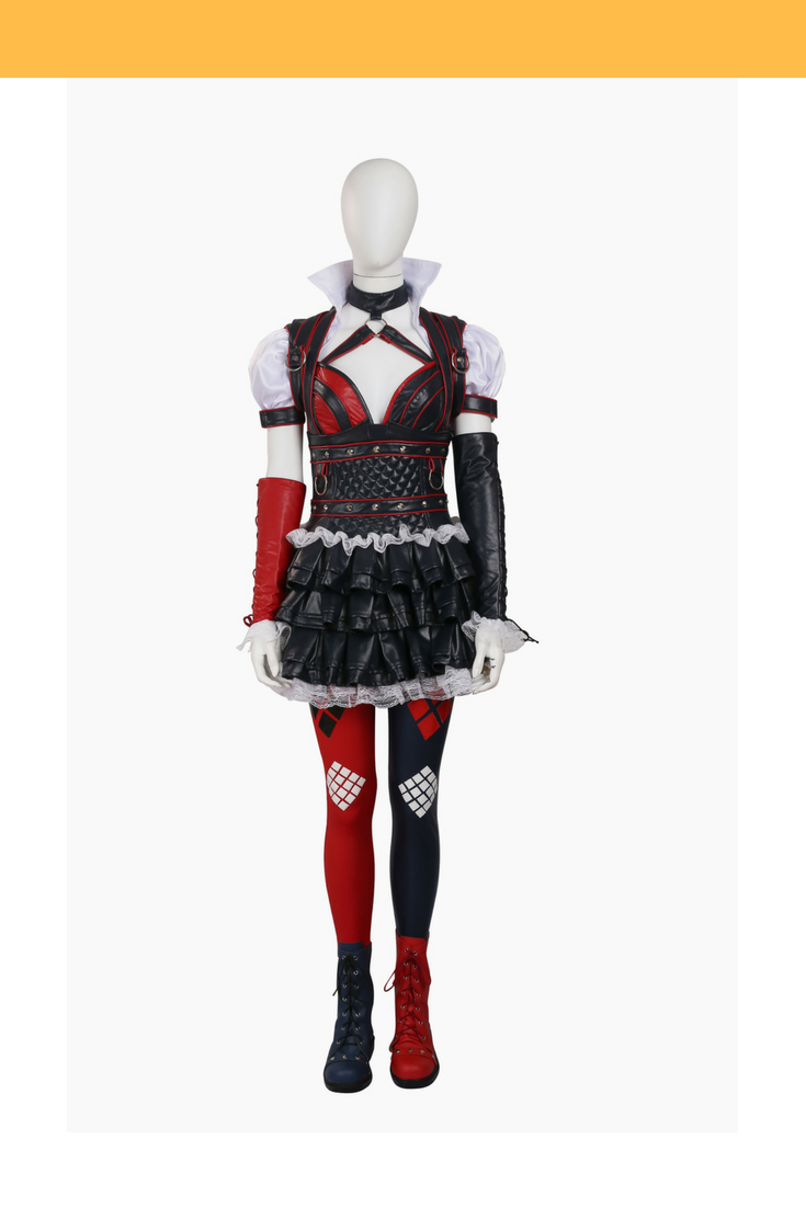 fitted lace wedding dress Suicide Squad Isekai 2024 Harley Quinn Women Black And Red Full Set Outfit  Cosplay Costume