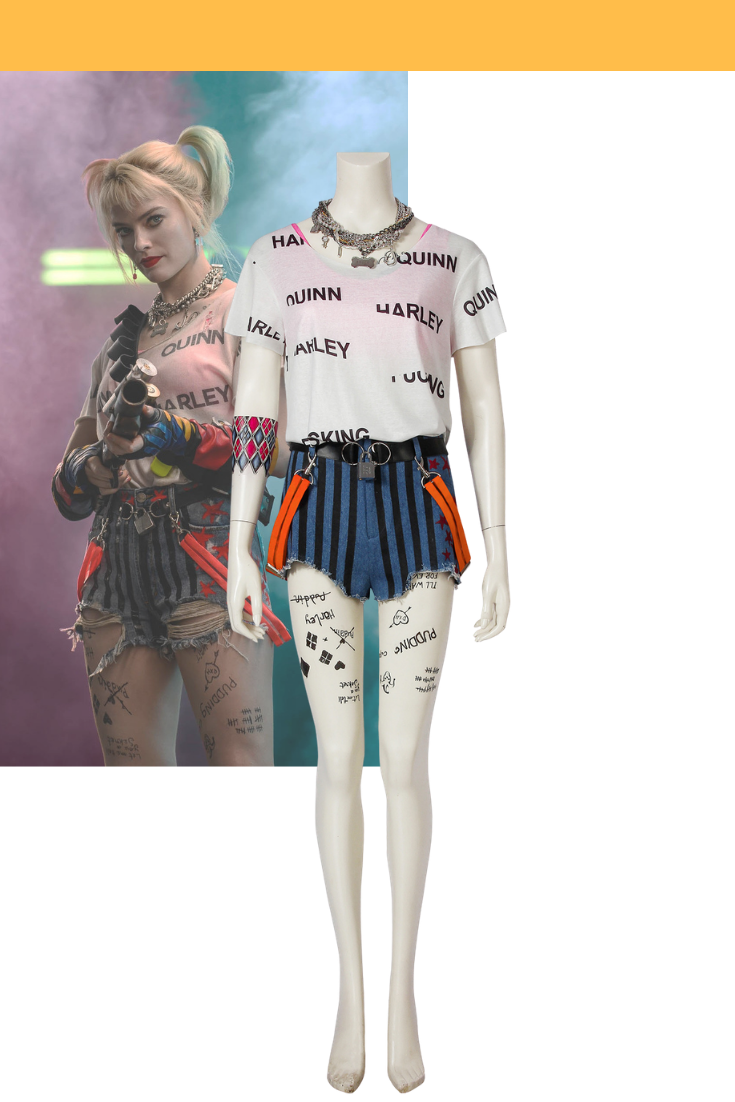 Cosrea DC Universe Harley Quinn Birds of Prey Poster Version Cosplay Costume