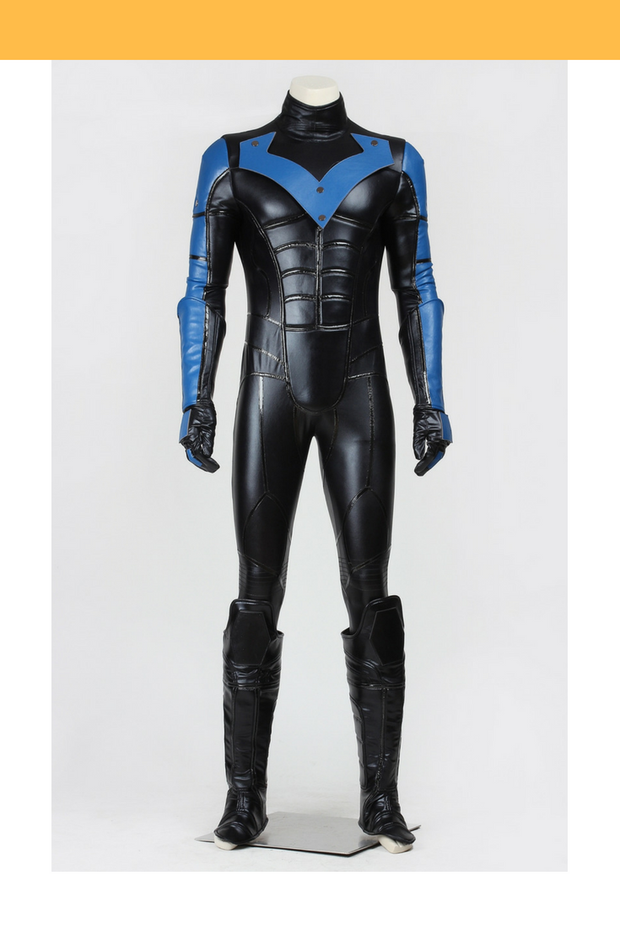 Cosrea DC Universe Nightwing Arkham City Cosplay Costume