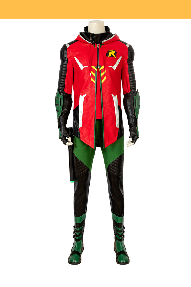 Cosrea DC Universe Robin Gotham Knights PU Leather Cosplay Costume