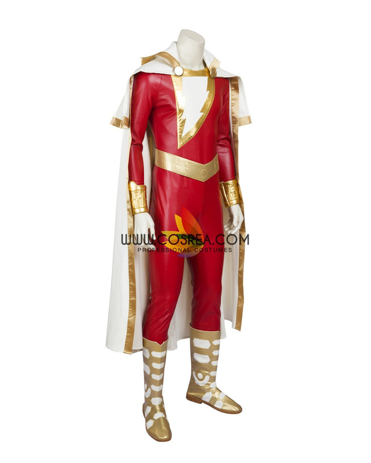 Cosrea DC Universe Shazam Comic Appearance PU Leather Cosplay Costume