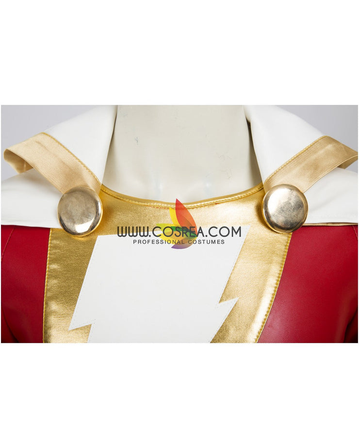 Cosrea DC Universe Shazam Comic Appearance PU Leather Cosplay Costume