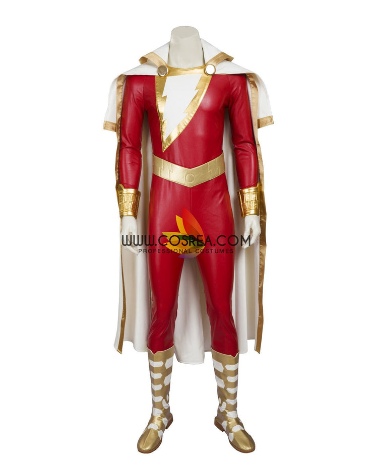Cosrea DC Universe Shazam Comic Appearance PU Leather Cosplay Costume