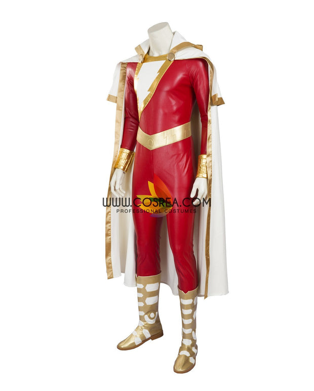 Cosrea DC Universe Shazam Comic Appearance PU Leather Cosplay Costume