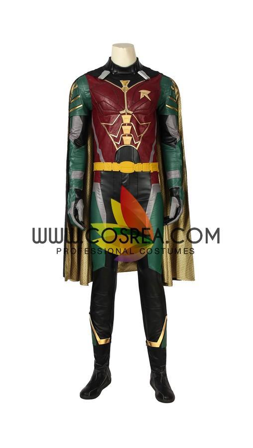 Cosrea DC Universe Titan Robin Metallic PU Leather Cosplay Costume