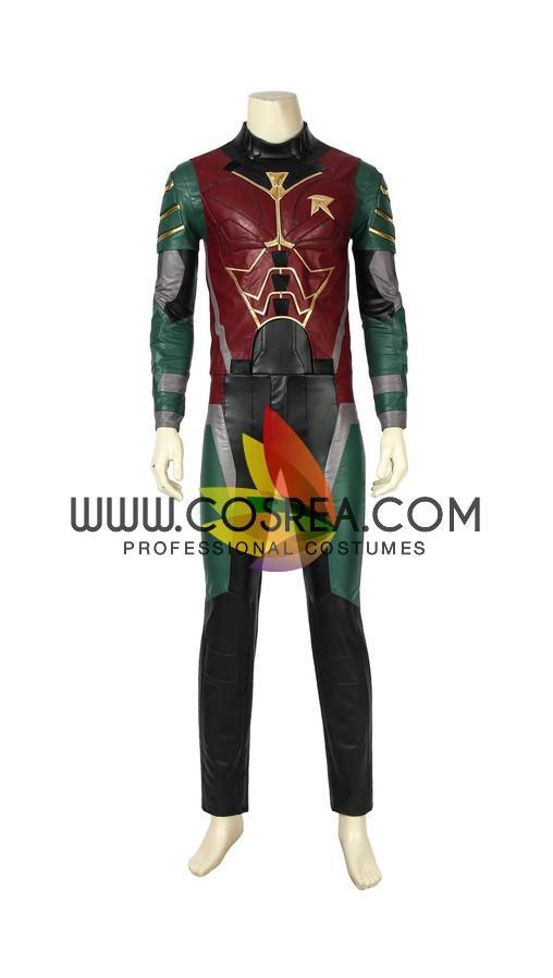 Cosrea DC Universe Titan Robin Metallic PU Leather Cosplay Costume