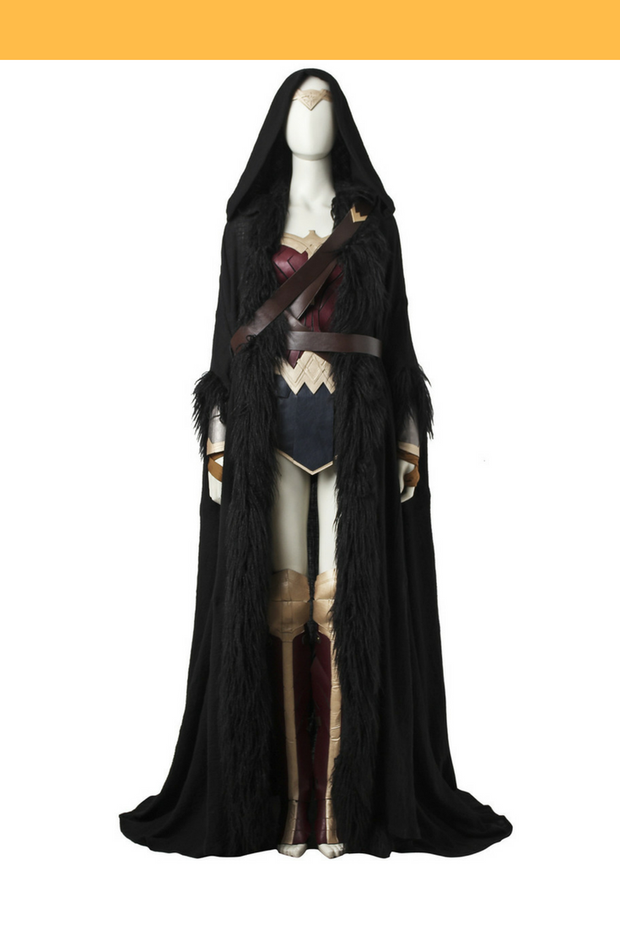 Cosrea DC Universe Wonder Woman Faux Fur Cloak With Belt Set Cosplay Costume