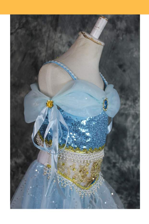 Princess Jasmine Blue Sequined Aladdin Cosplay Costume