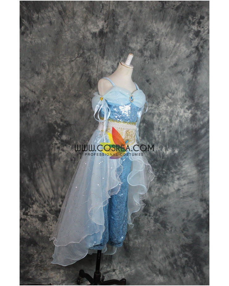 Princess Jasmine Blue Sequined Aladdin Cosplay Costume Princess Jasmine Blue Sequined Aladdin Cosplay Costume