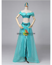 Cosrea Disney Aladdin Princess Jasmine Lake Green Classic Cosplay Costume