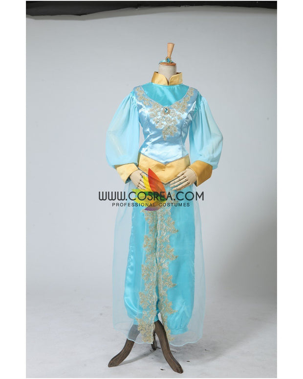Princess Jasmine Aladdin Satin With Chiffon Sleeves Cosplay Costume
