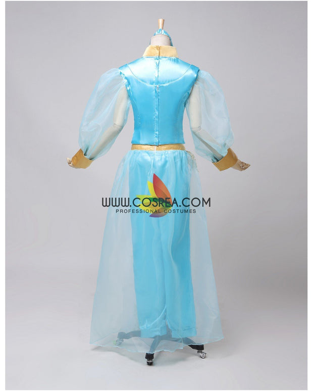 Princess Jasmine Aladdin Satin With Tulle Sleeves Cosplay Costume