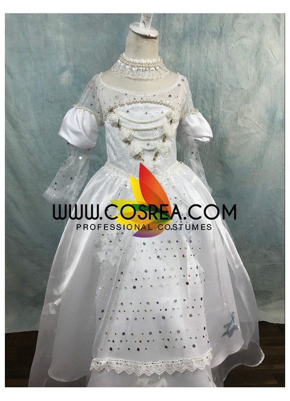Cosrea Disney Alice In The Wonderland White Queen Children Size Cosplay Costume