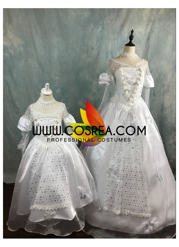Cosrea Disney Alice In The Wonderland White Queen Children Size Cosplay Costume