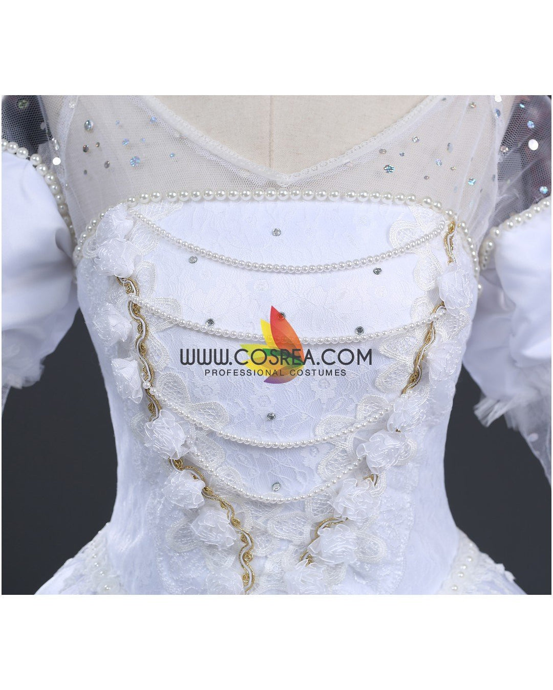 White Queen Alice in the Wonderland Cosplay Costume Without Boning / Combination Lace Tie