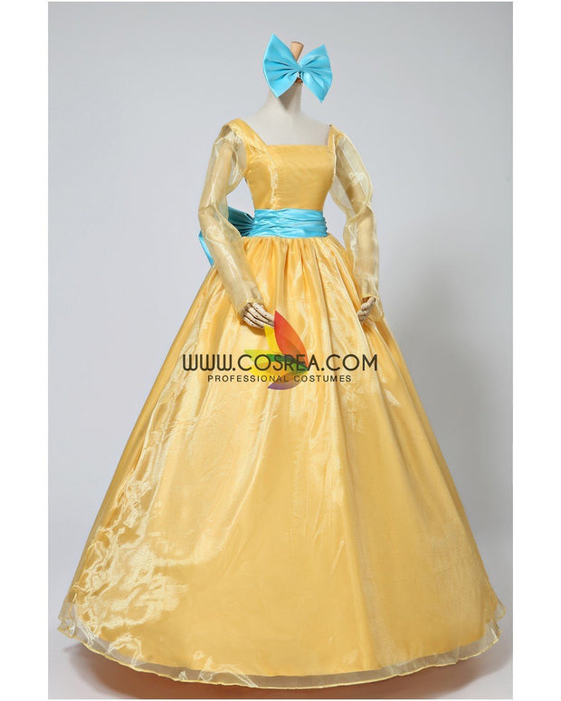 Princess Anastasia Light Gold Satin Cosplay Costume