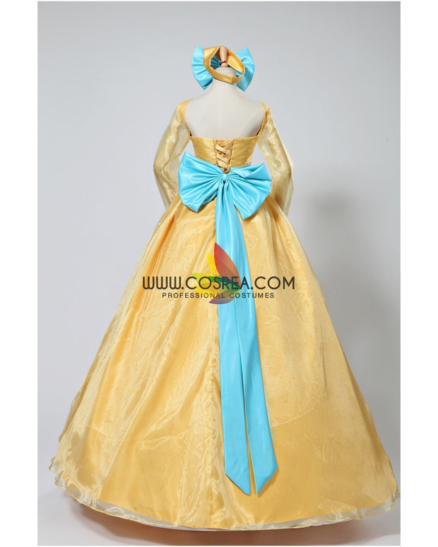 Princess Anastasia Light Gold Satin Cosplay Costume