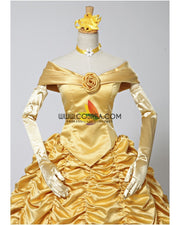 Princess Belle 2 Pieces Set Brocade Ruffle Beauty And Beast Cosplay Costume