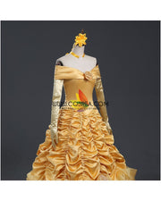 Cosrea Disney Beauty And Beast Belle Classic Brocade Ruffle Cosplay Costume