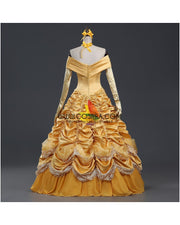 Cosrea Disney Beauty And Beast Belle Classic Brocade Ruffle Cosplay Costume