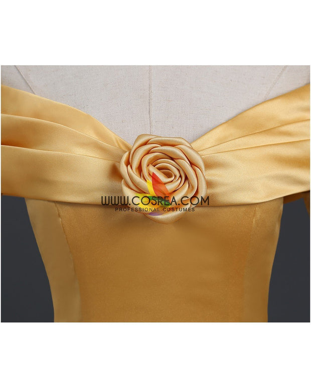 Cosrea Disney Beauty And Beast Belle Classic Brocade Ruffle Cosplay Costume