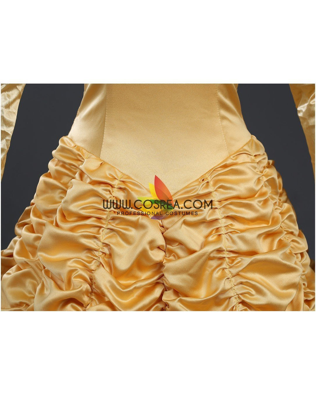Princess Belle Classic Brocade Ruffle Beauty And Beast Cosplay Costume Without Boning / Combination Lace Tie