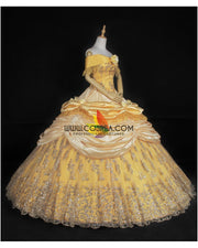 Princess Belle Classic Brocade Satin Beauty And Beast Cosplay Costume