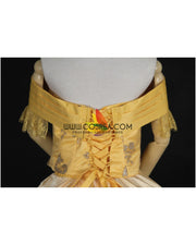 Princess Belle Classic Brocade Satin Beauty And Beast Cosplay Costume