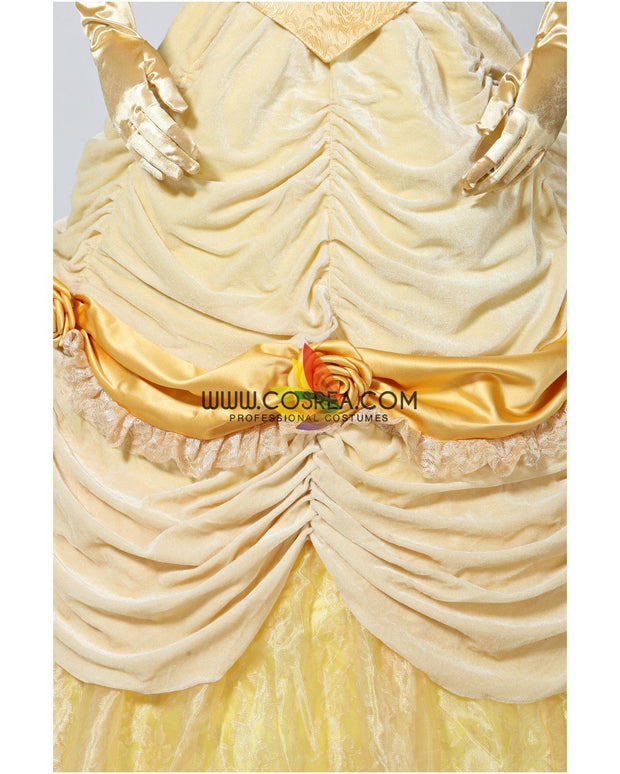 Princess Belle Classic Brocade Velvet Beauty And Beast Cosplay Costume