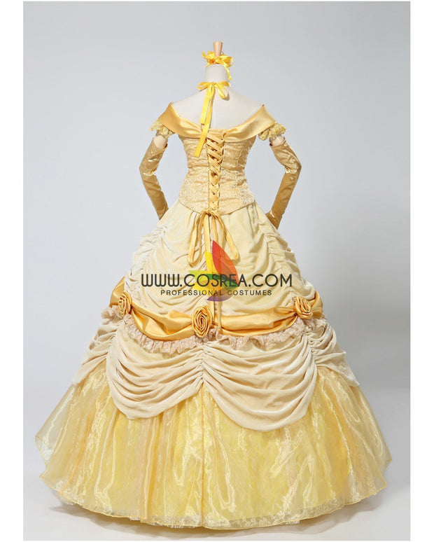 Princess Belle Classic Brocade Velvet Beauty And Beast Cosplay Costume