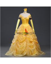 Cosrea Disney Beauty And Beast Belle Classic Multilayer Organza Tulle Cosplay Costume