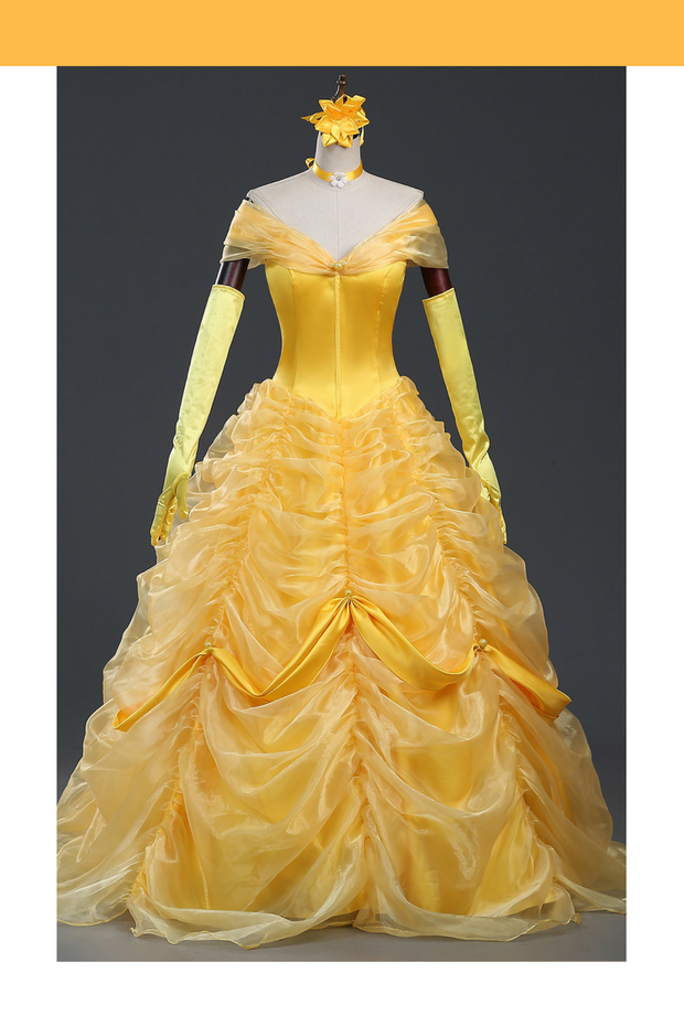 Cosrea Disney Beauty And Beast Belle Classic Multilayer Organza Tulle Cosplay Costume
